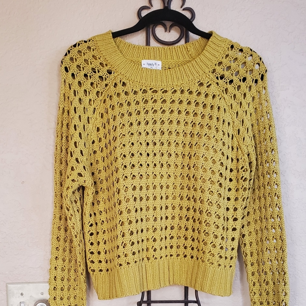 TRENDY IS womens mustard yellow sweater large